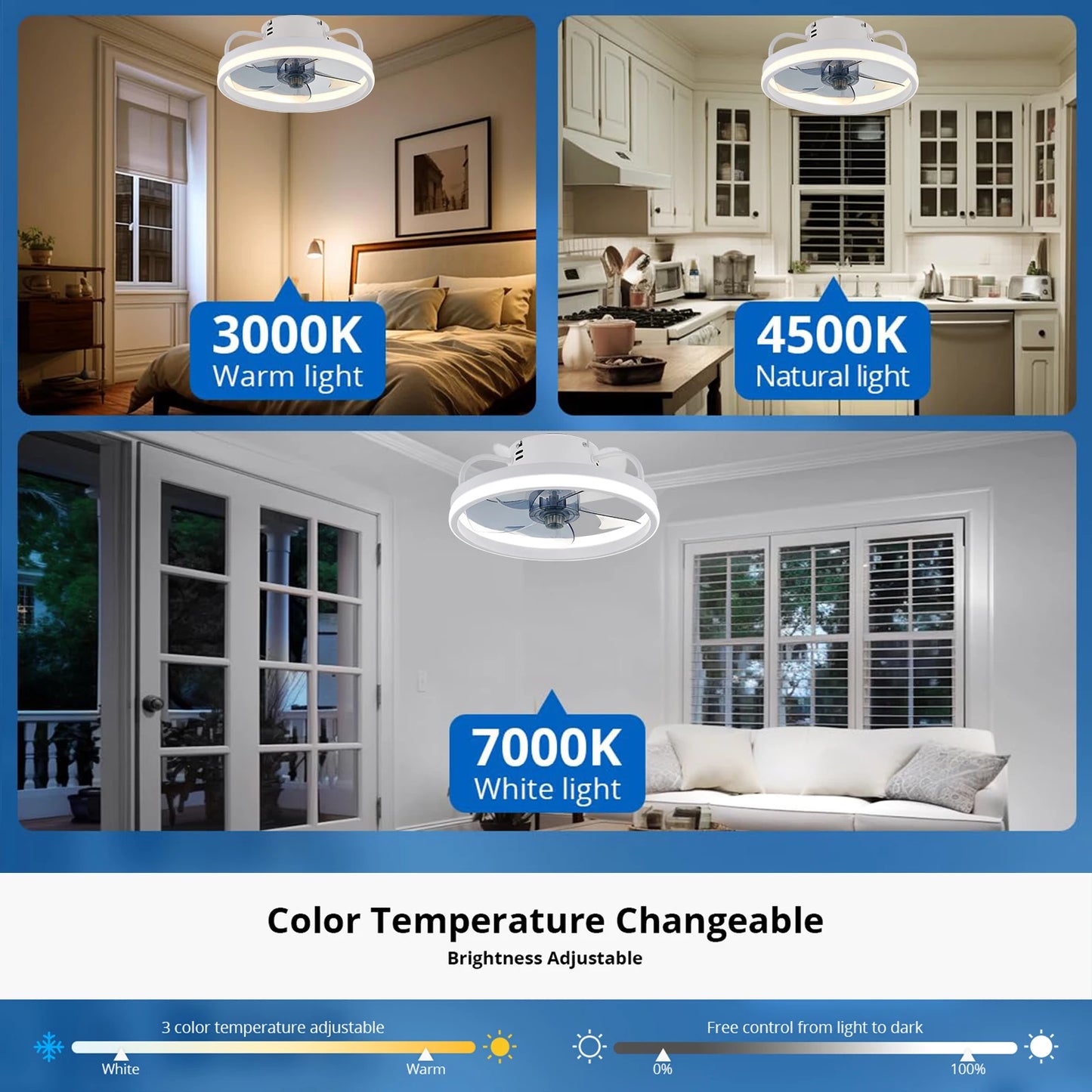 Cool Ceiling Fan Light for Bedroom Restaurant Study Room Decoration Electric Fan Intelligent Dimming Forward and Reverse Fan