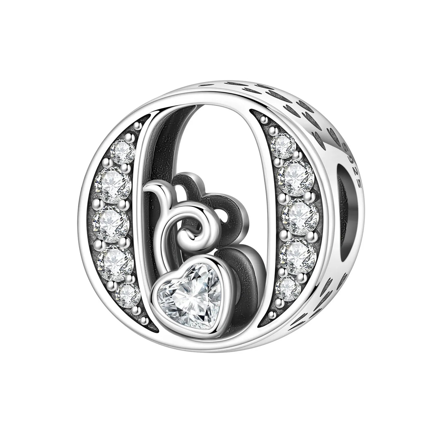 2026 New 925 Sterling Silver Zircon Scroll Grass Pattern 26 Letter Bead Charms for Women Fit DIY Bracelet Necklace Jewelry Gift