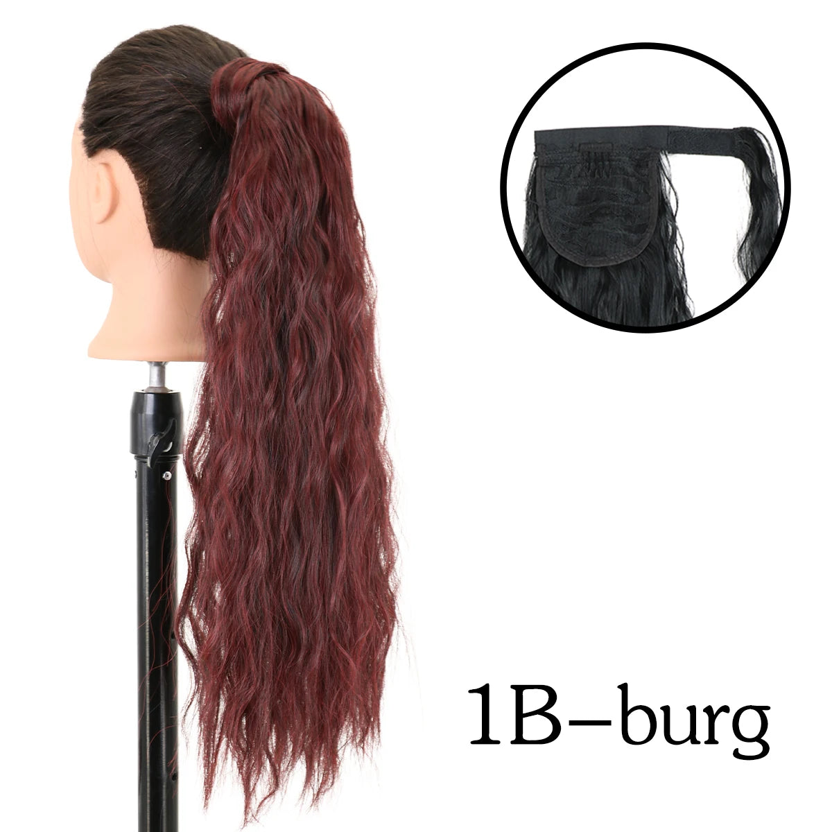 LANSA Synthetic Long Curly Ponytail Natural Puff Wrap Around Clip In Ponytails Hair Extensions Black Brown Ponytail For Women