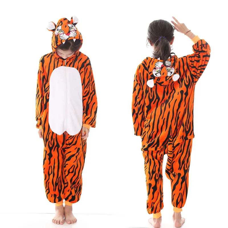 2024 Kigurumi Cat Onesie Kids Unicorn Pajamas For Children Animal Cartoon Blanket Sleepers Baby Costume Winter Boy Girl Jumspuit