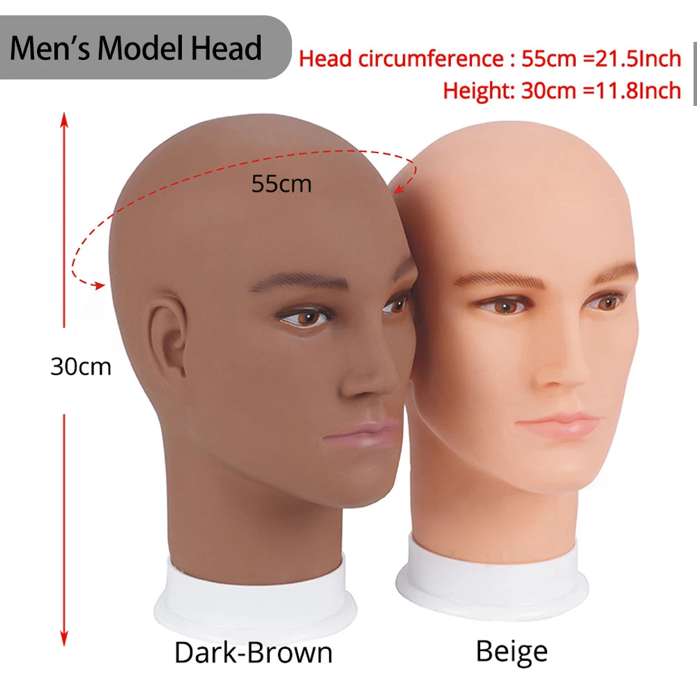 Nunify 21-25Inch Canvas Block Head Mannequin Adjustable Wig Stand Tripod With Rotatable Head Holder For Hairdressing Exhibitions