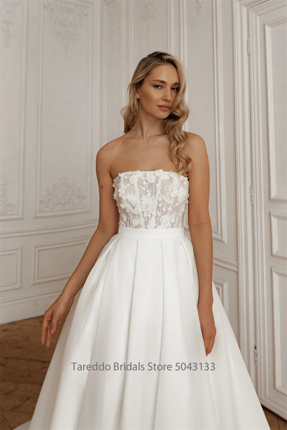 Customized Off Shoulder Two Pieces Wedding Dress Lace Applique Detachable Skirt 2in1 Style Versatile Design Bridal Dress