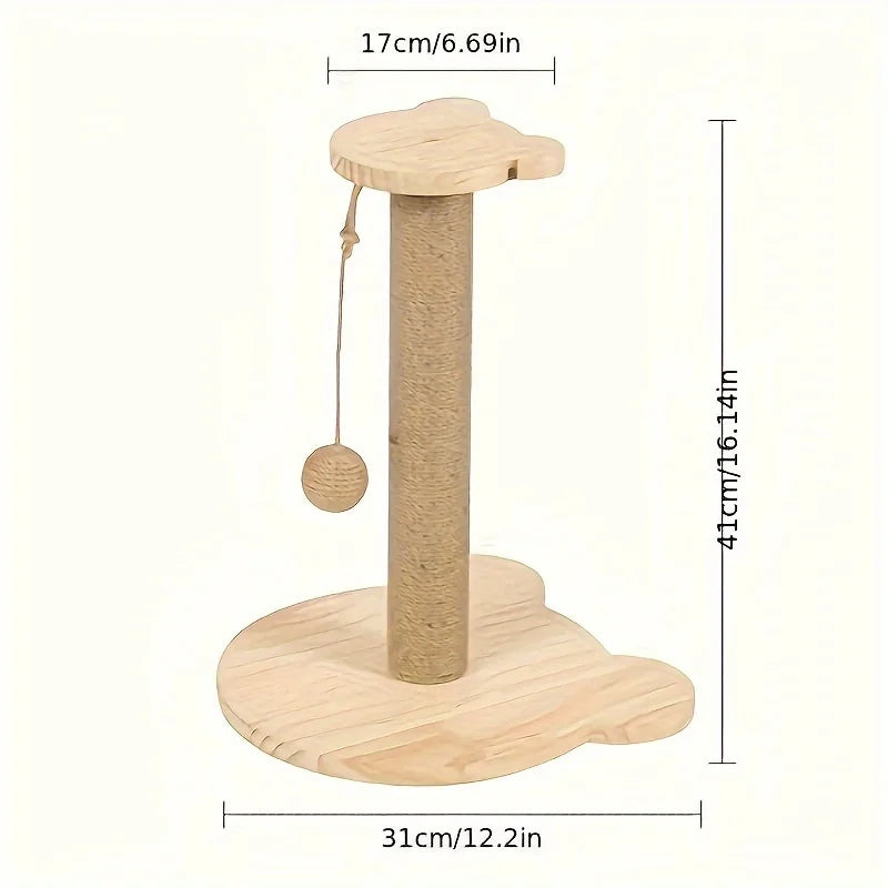1 Set Cat Scratching Ball Toy: Kitten Sisal Rope Claw Grinding Scratcher - Vertical Design