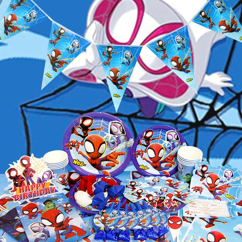 Spidey and His Amazing Friends Birthday Party Decoration New Latex Balloons For Kids Event Supplies Foil Latex Balloon Backdrop