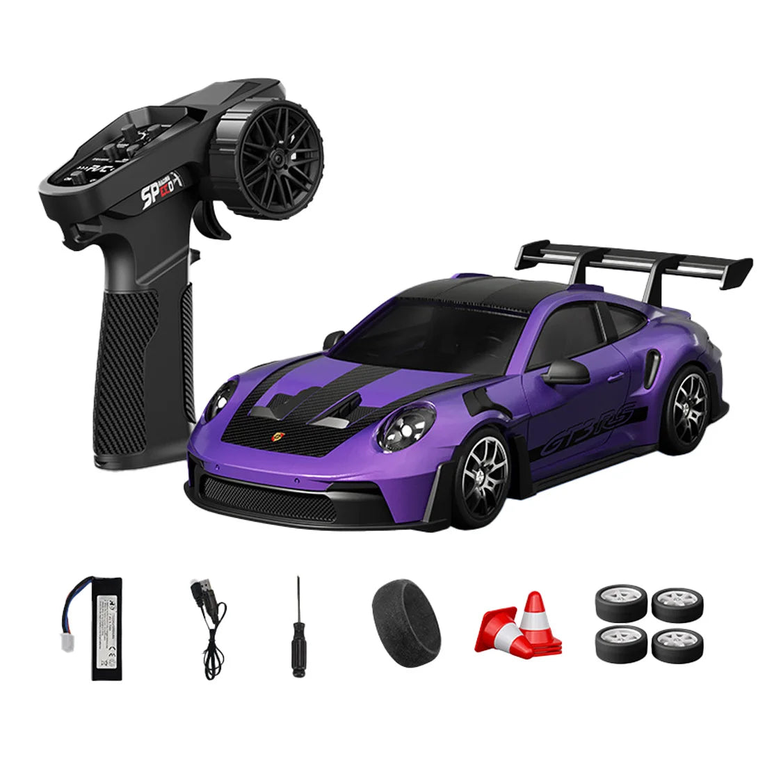 D24 1:24 RC Drift Car 4WD Proportional High Speed Racing Vehicle with ESP Gyro Underglow LED Dual Tires Remote Control Sport Car