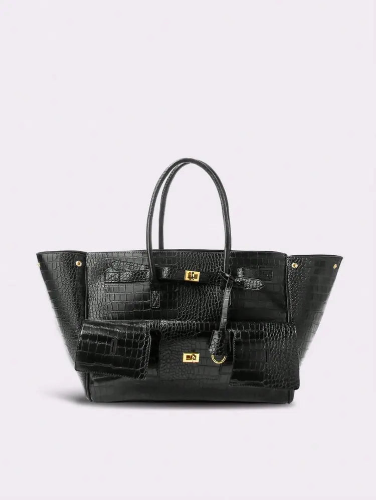 Luxury Leather Diaper Bag For Women Minimalist Design Handbag Elegant Classic Commuter Large Capacity Bag