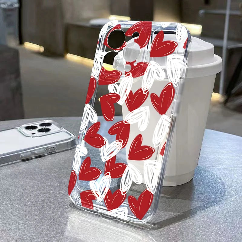 Simple Love Heart Bow Polka Dot Clear Phone Case for Xiaomi 15T Pro POCO F7 X7 X6 X5 F5 F6 Pro Mi 11 Lite 5G 14T 13T 12T Cover