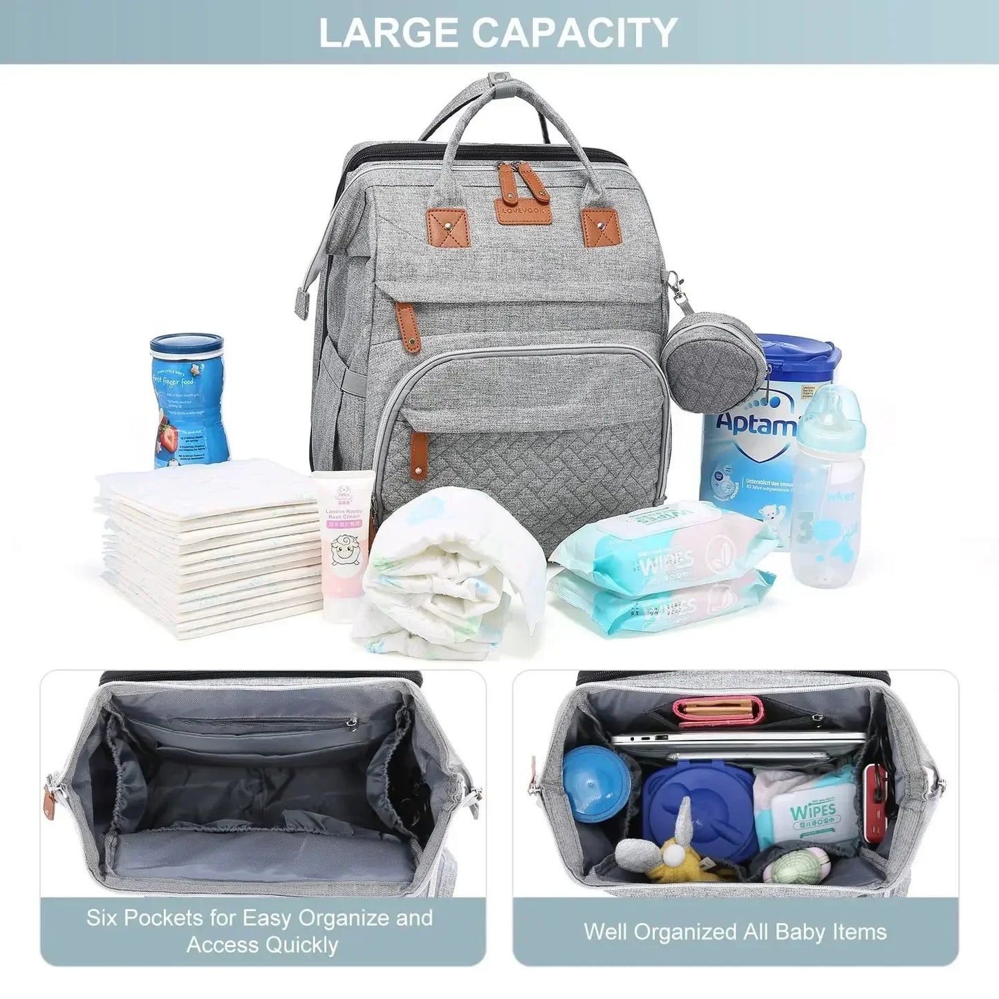 New Baby Diaper Bag Nappy Stroller Bags For Baby Maternity Bag Backpacks Crib Newborn Mommy Bag Changing Table Baby Bags For Mom