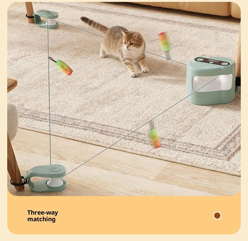 Interactive Cat Toy for Indoor Cats Wheel Exerciser Running Toy Cat Treadmill Remote Control Stimulation Hunting Bird Sound Toy