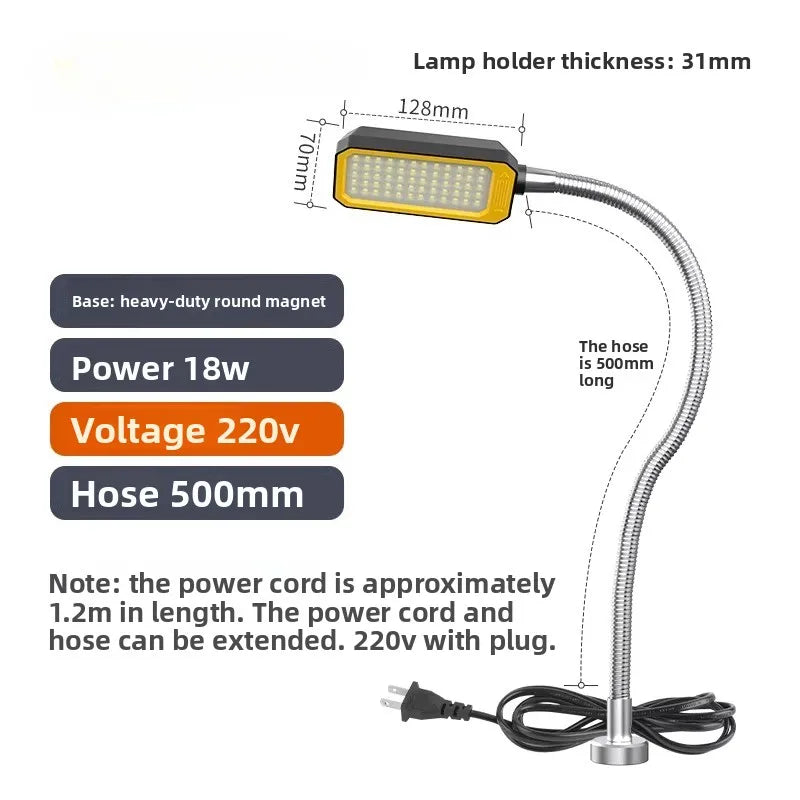 18W/25W LED Machine Tool Work Light With Strong Magnetic Extended 50-80cm flexiable Hose 24V/220V Lathe Punch MachineTable Lamp