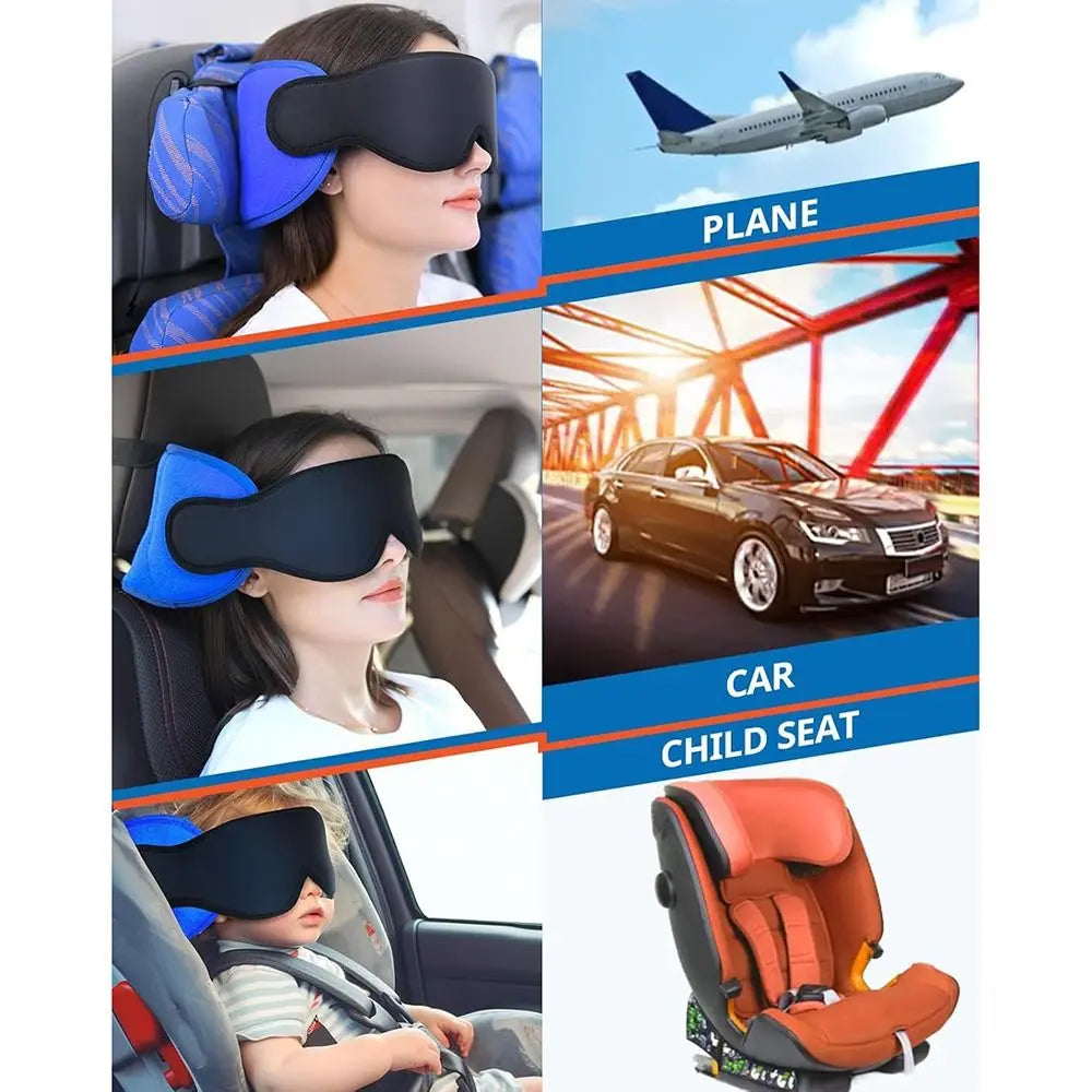 3D Contoured Travel Pillow 100% Blackout Zero Eye Pressure Sleeping Mask Soft Adjustable Travel Accessories Airplane