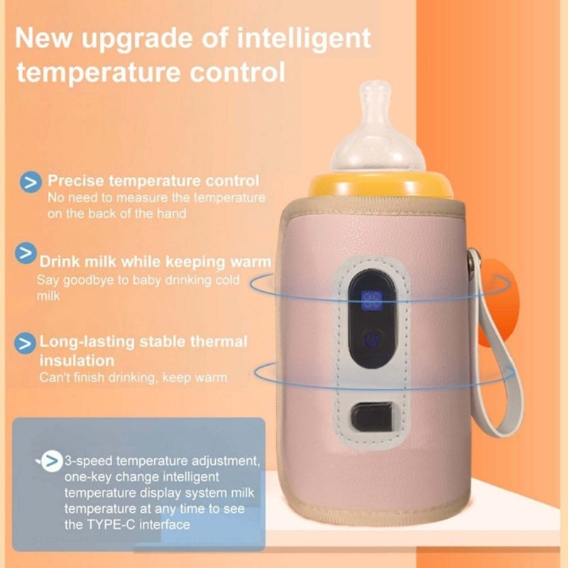 USB Milk Bottle Warmer Infant Bottle Portable Heat Keeper Formula Milk Travel Heating Sleeve for Baby Nursing Bottles