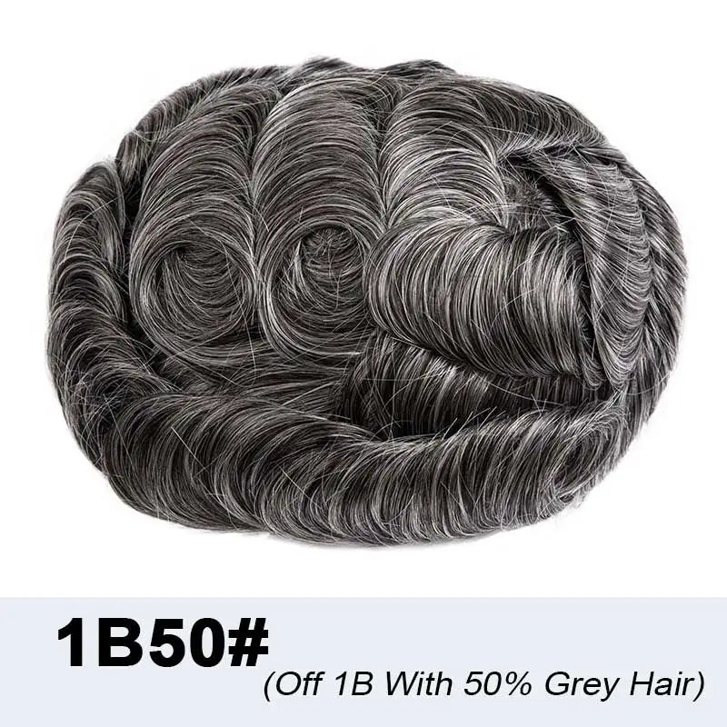100% Density Full Lace Male Hair Prosthesis Swiss Thin Lace Men's Wig Natural Hairline Human Hair Man Hair System Wigs For Men