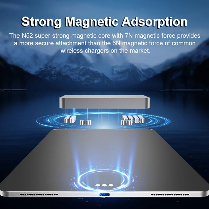 Magnetic Wireless Charger Fast Charging for iPadpro iPad Air Tablet 18W Contact 1m Cable Aluminum Alloy Magnetic Chargers Module