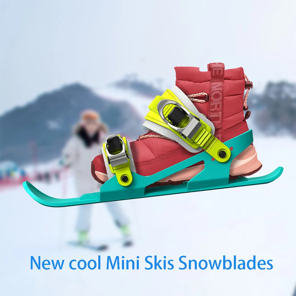 Children's Mini Short Ski Skates Snowboard Adjuatable Adults Short Snow Skateboard Boots Skiboards Portable for Winter Outdoor