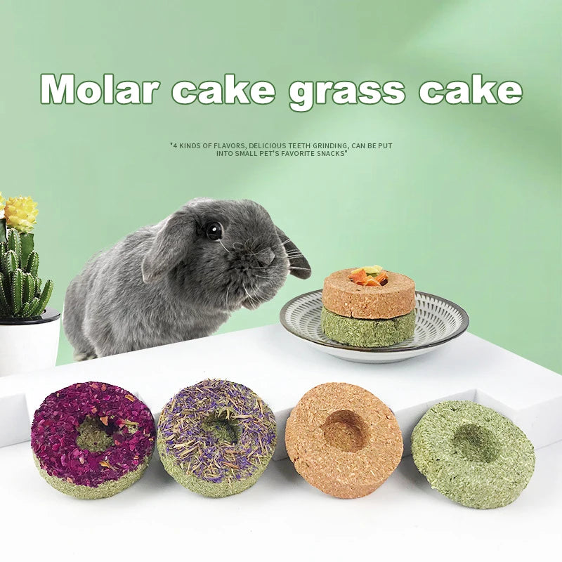 1pc Timothy Grass Cookie Molar Snacks Food Carrot Grass Cake Chew Toys For Small Animal Guinea Pig Chinchilla Rabbit Hamster