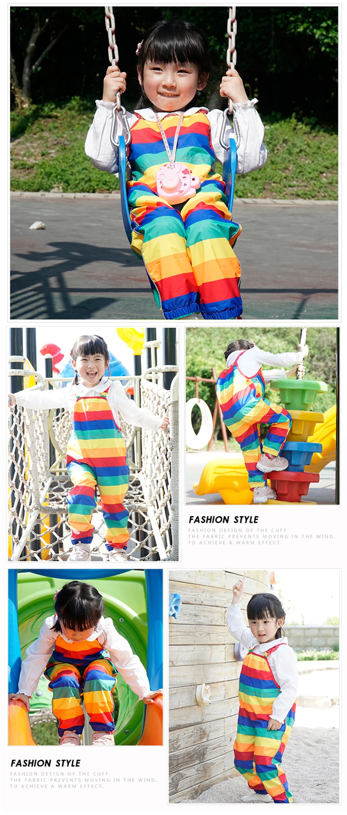 HONEYKING Kids Jumpsuit For Boys Toddler Outdoor Clothes Colorful Waterproof Rain Pants Baby Girl Overalls For Children