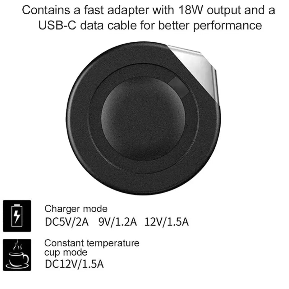 Smart Mug Warmer Wireless Heated Coffee Cup 55℃ Thermostatic Mug with phone Wireless Charger For Home Office Desk Gift