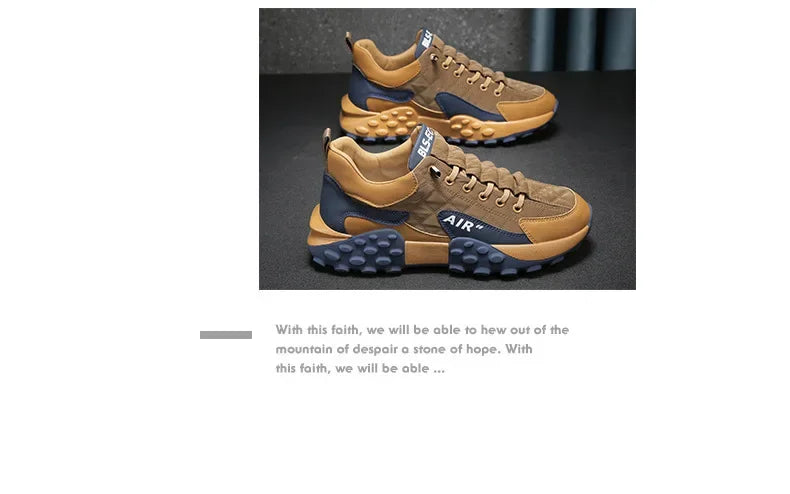 Men's Spring New Sport Shoes Casual Classic Trendy Thick Bottom Leisure Shoes Breathable Microfiber Upgraded Spring Autumn