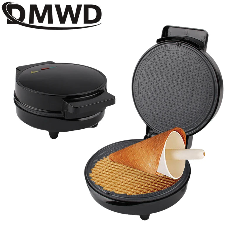 Electric Egg Roll Maker DIY Ice Cream Cone Machine Crispy Omelet Mold Sandwich Iron Crepe Baking Pan Waffle Pancake Grill Oven