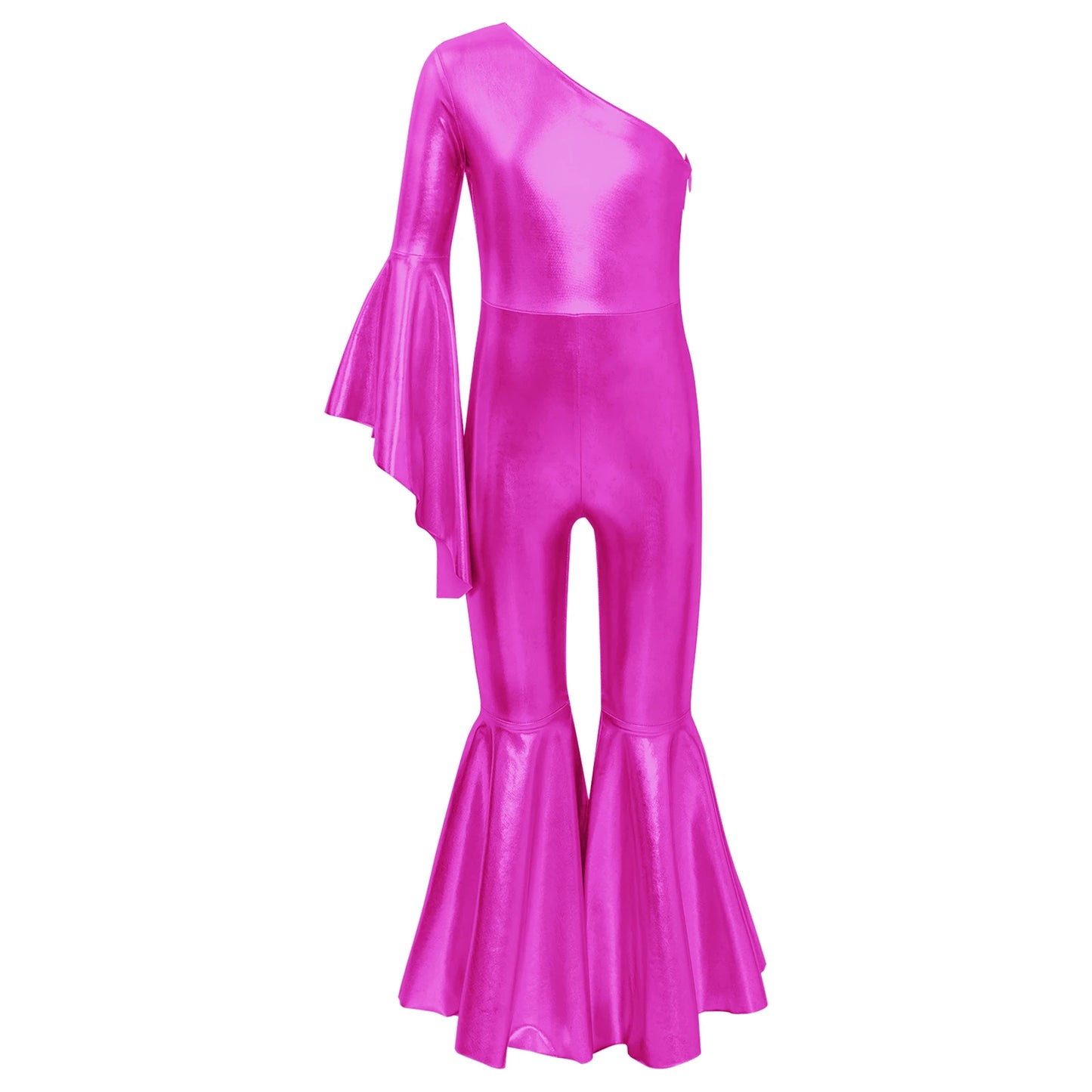 Kids Girls Hippie Halloween Costume Tassels Unitard Bell-bottom Long Pants Bodysuit Jumpsuit Disco Dance 60s 70s Rave Party Wear