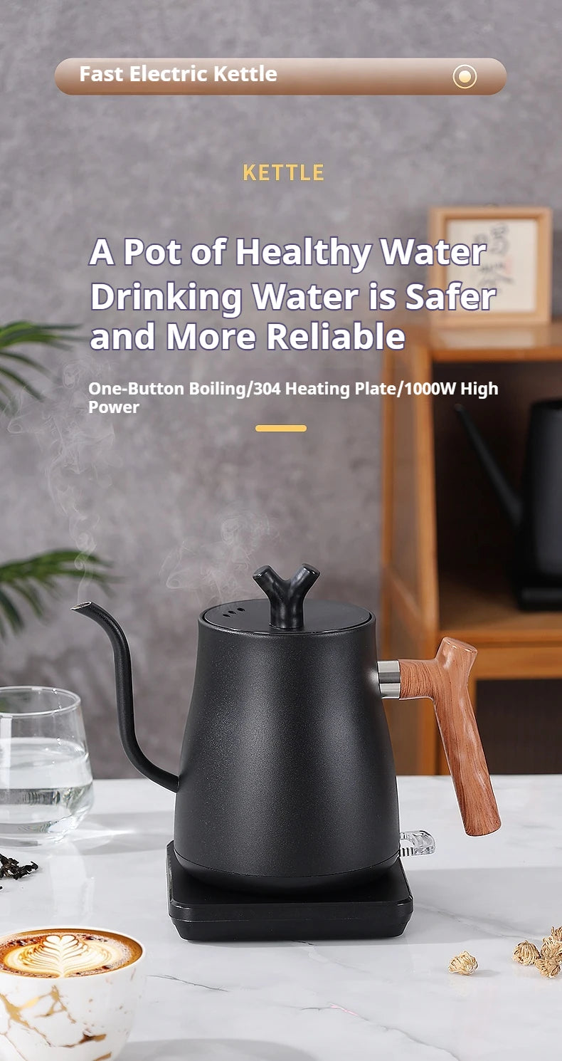 1L Stainless Steel Electric Kettle, Auto Shut-Off, for Pour-Over Coffee/Tea, Smart Temp Control & Mechanical Models