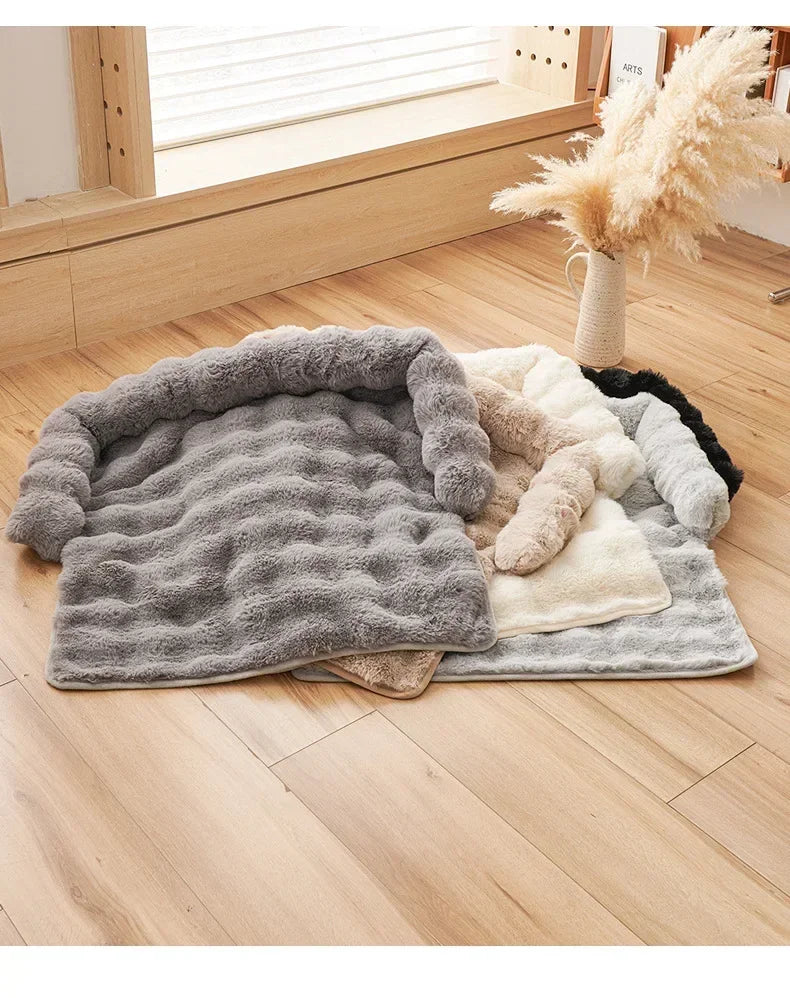 1PC Winter Warm Dog Bed Mats Super Soft  Plush Pet Blanket Pad Mat for Small Dogs Plush Neck Pillow Cat Nest Travel & Indoor