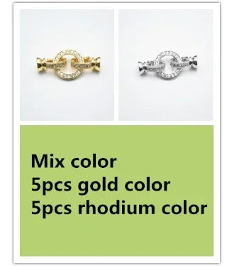 High Quality Round Charm in Center Necklace Clasps Zircon CZ Beads Paved Fashion Jewelry Findings Links 10pc/lot