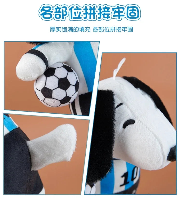 New Peanuts Snoopy Soccer cute Plush Toy Pendant Key Chain Team Jersey Stuffed Doll with Football for Kids Fans Birthday Gift