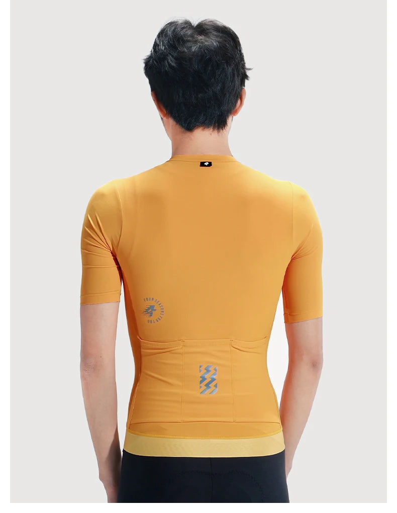 LAMEDA Cycling Jersey Man Summer Jersey MTB Anti-UV Bike Short Sleeve with 3 Pockets Men's Bicycle Riding Shirt Sports Clothing