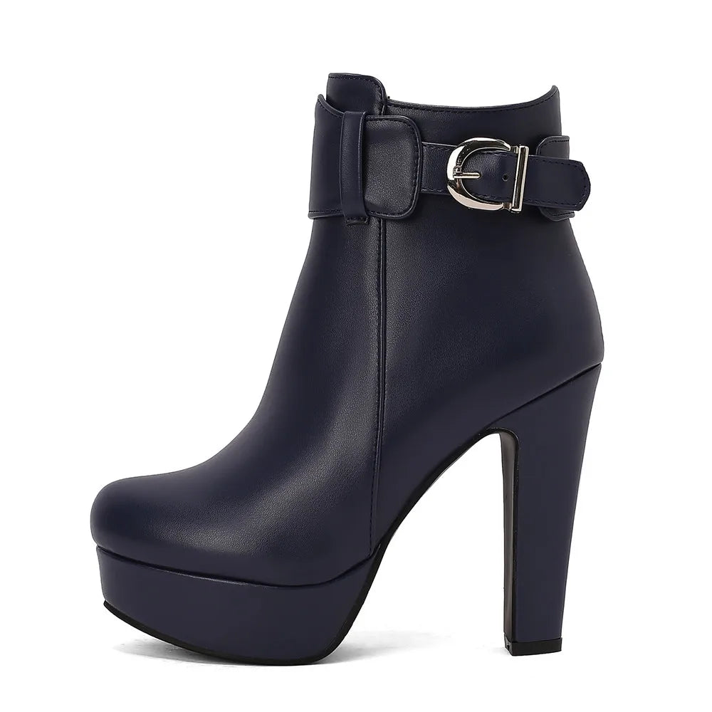 Women Shoes Fashion Short Boots Autumn Winter Sexy Platform Ankle Boots For Women Black Red Yellow White Lady Shoes Large 34-46