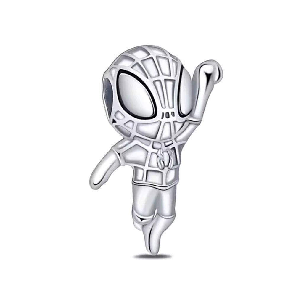 925 Sterling Silver Cute Cartoon Shield Soldier Stickey Charm Beads Animal & Character Charms DIY Jewelry Gift for Her