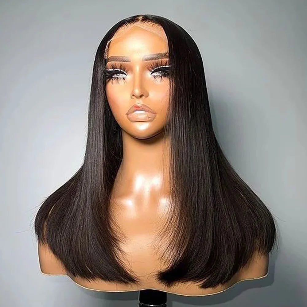 Bob Wig Human Hair 13x4 Lace Frontal Short Straight Lace Front Bob Wig For Black Women Human Hair Natural Color Wigs Pre Plucked