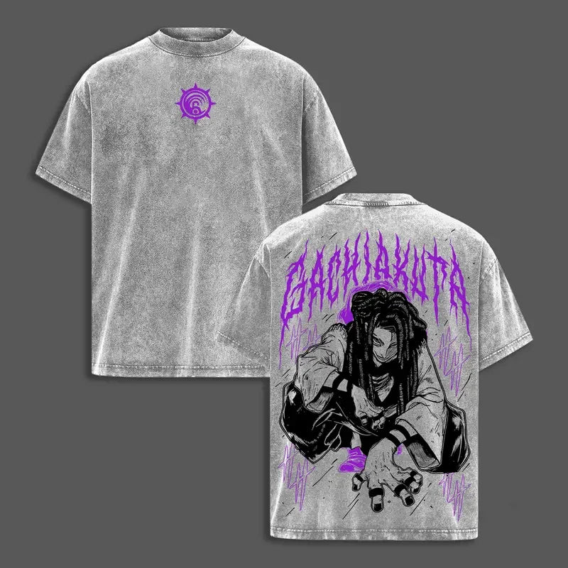 Jabber Wongar Print T-shirt Anime Gachiakuta Clothing Men Women Cotton Tshirts Retro Washed T Shirt Harajuku Short Sleeve Tops