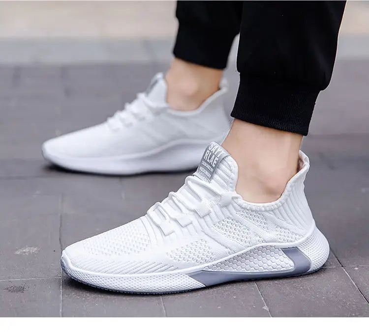 Men Casual Running Shoes Breathable Outdoor Sport Shoes Men Lightweight Facial Elastic Soft Bottom Casual Shoe Training Footwear