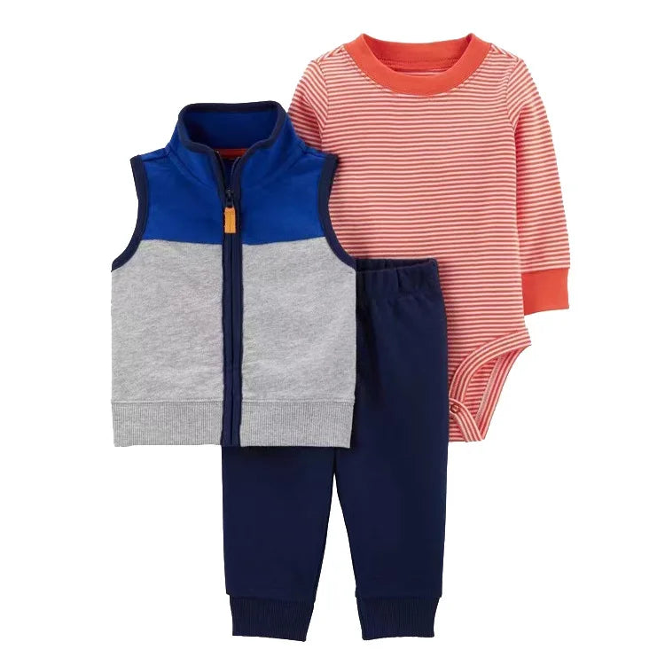 3-piece Suit Summer Baby Clothes Sets Baby Short Sleeve Shorts Cover Clothes Cute Girls Bebe Children Cotton 100% Clothing 6-24M