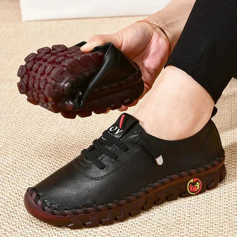 2025 Women Sneakers Platform Shoes Leather Patchwork Casual Sport Shoes Ladies Outdoor Running Vulcanized Shoes Zapatillas Mujer