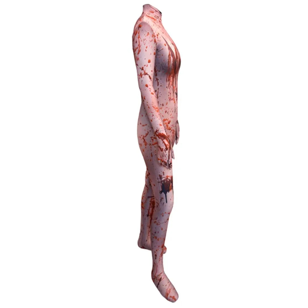 Halloween Adults Female Blood Splatter Costume Bloody Zombie Cosplay Zentai Horror Bodysuit Woman Romper Outfits Party Jumpsuits