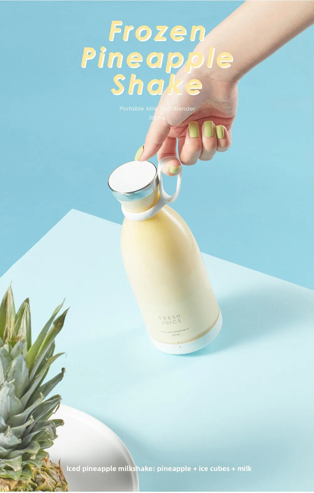 Portable Electric Juicer Cup USB Rechargeable Mini Blender Bottle for Fruit Smoothie Juice Vegetable Travel