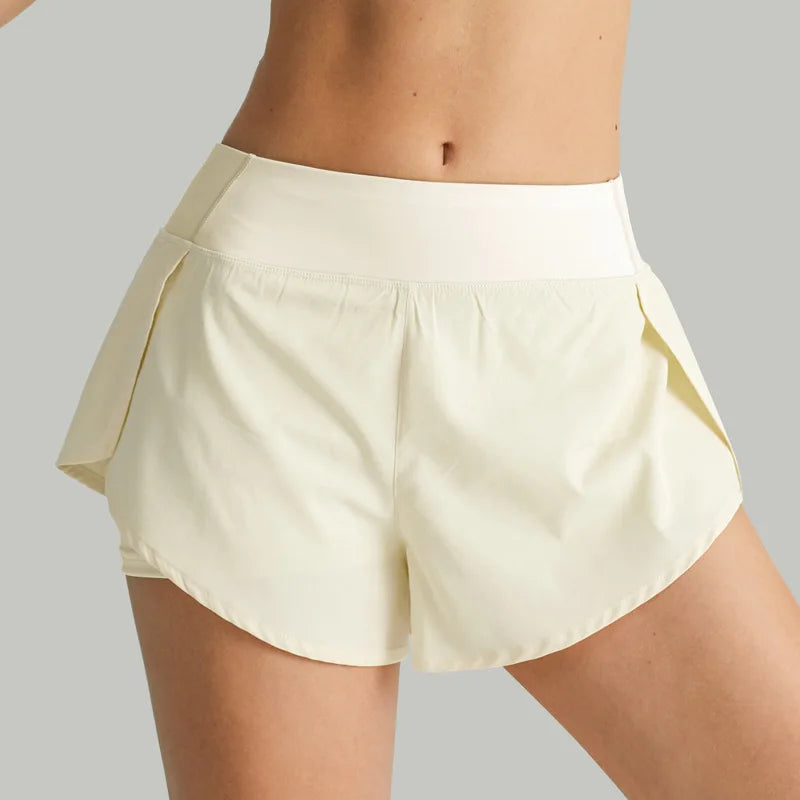 Hot New Sport Shorts Women Sportswear Double-deck Running Shorts Yoga Bottoms Summer Gym Fitness Training Jogging Short Pants
