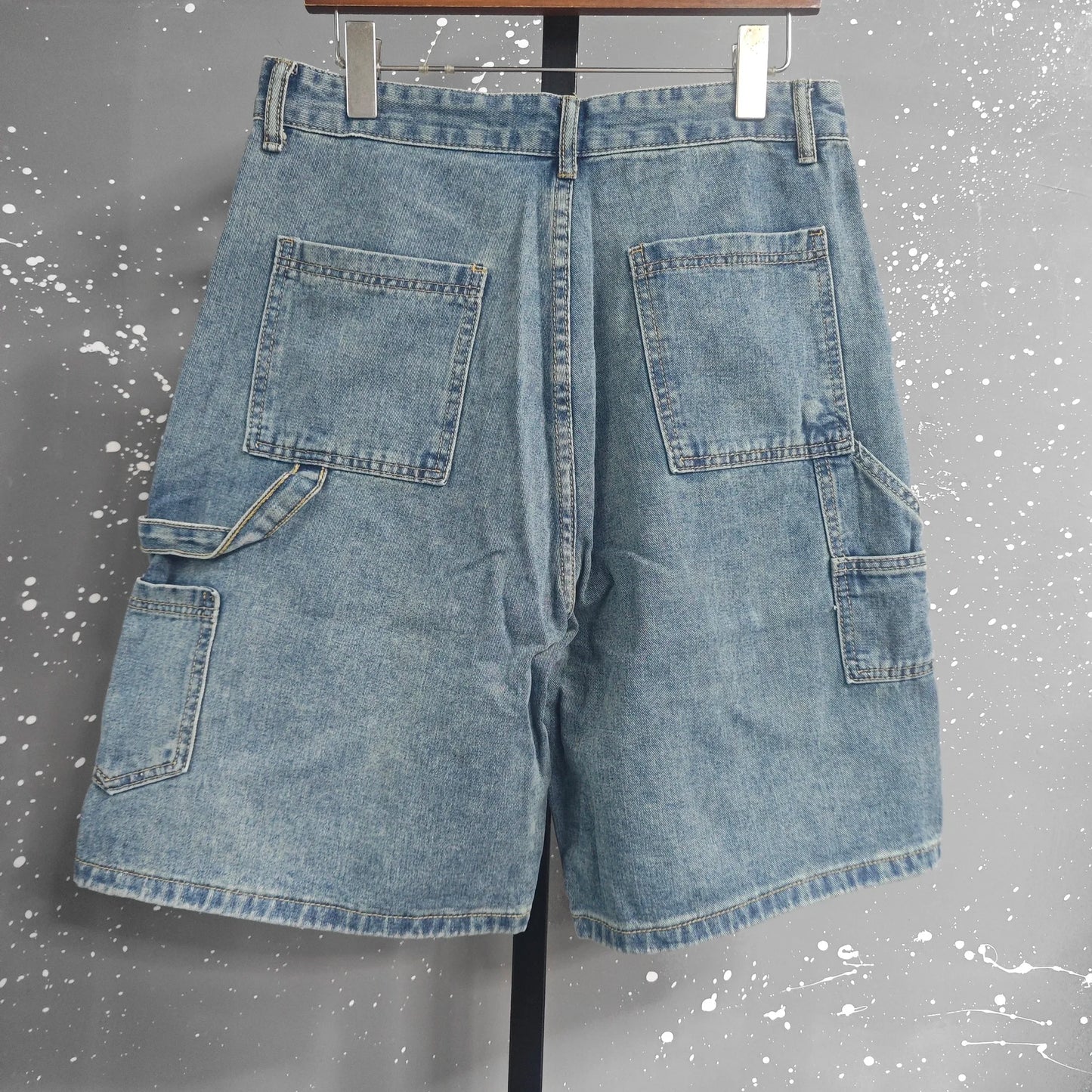 IEFB Workwear Men's Denim Shorts Multi Pocket Wide Leg Baggy Fit Casual Summer Streetwear Casual Cargo Jeans 9X2957