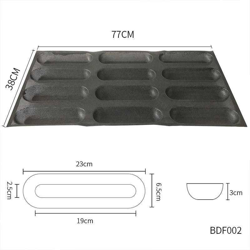Bluedrop Food Grade Silicone Bread Form Coated Fiberglass Molds Perforated Baking Sheets for Kitchen Commercial Size