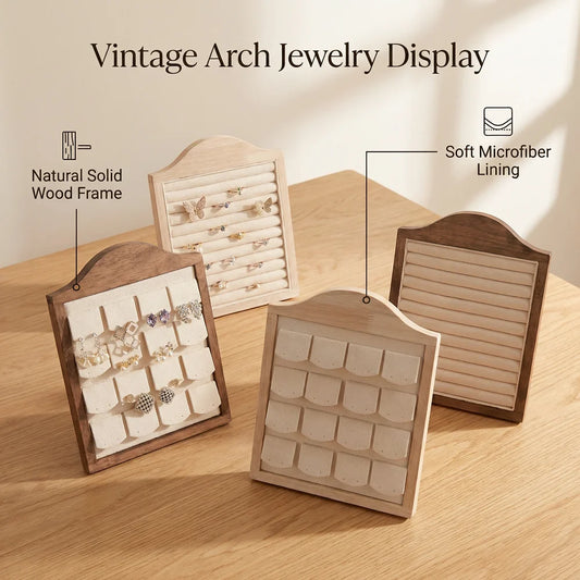 1 Pcs Wood Earrings Ring Photo Frame Jewelry Display Stand Jewelry Rack Velvet Jewelry Storage Tray Store Counter Props Show