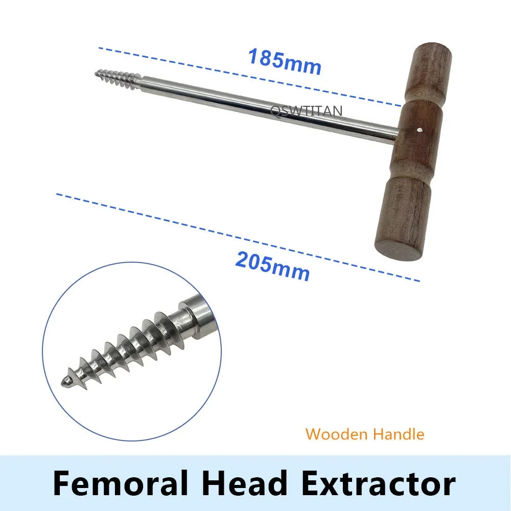 1pcs Hip Joint extractor Femoral head extractor T Wooden handle silicone Orthopedic Veterinary Instrument
