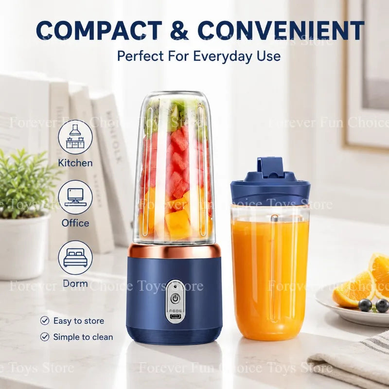 Electric Juicer Portable Small Fruit Juicing Cup USB Charging Outdoor Travel Electric Juicer 400ml Home Kitchen Milkshake Mixer