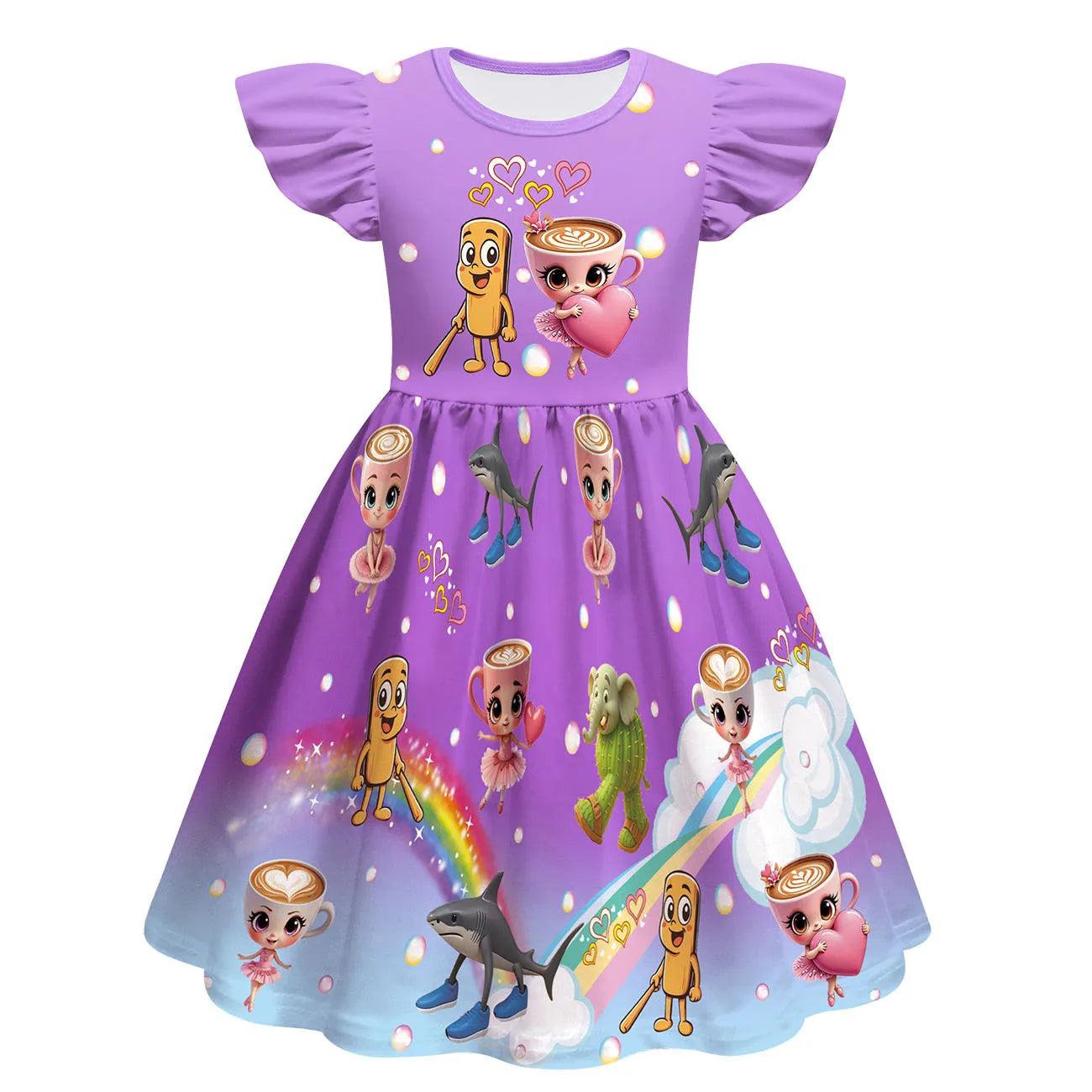 New Ballerina Cappuccina Cosplay Girls Dress+Bag Halloween Party Italian Brainrot Animals  Tung Tung Tung Sahur Costume Kids