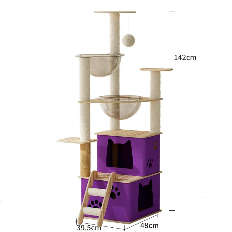 Cat climbing frame, cat villa, cat nest, cat scratching board, cat tree, pet cat toy, pet spacecraft, universal for all seasons