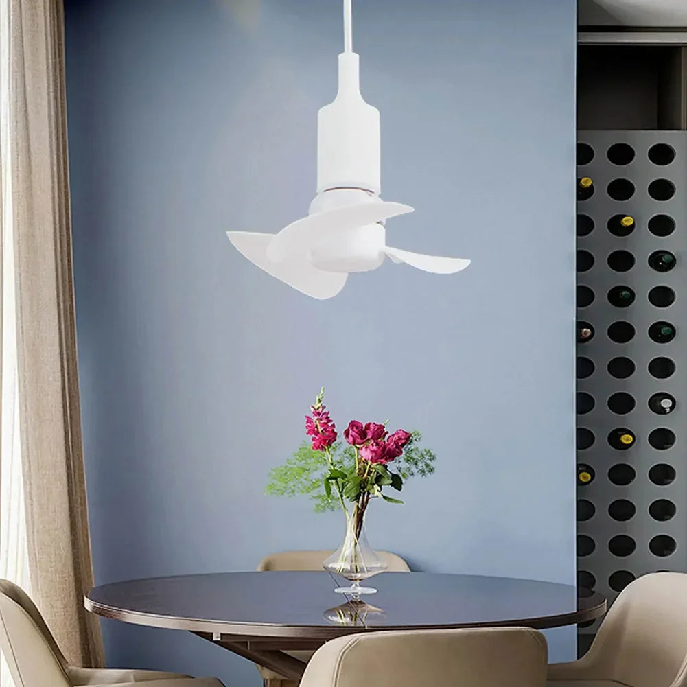 14CM Indoor Ceiling Fan With E27 Screw Base Brushless Motor Compact Size Providing Quiet Efficient Air Movement Lamp Socket Fan