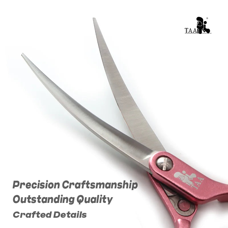 TAA Dog Scissors Professional Pet Grooming Scissors 6 Inch Curved Scissors for Dog Cat Grooming Shears Ultra-Light Cutter H-01