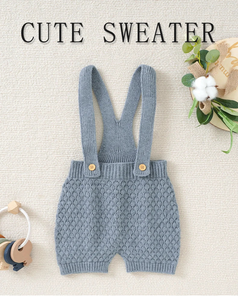Baby Romper Knit Newborn Girl Boy Jumpsuit Sleeveless Summer Fall Infant Kid Sling Clothes 0-18M Solid Overalls Fashion Playsuit